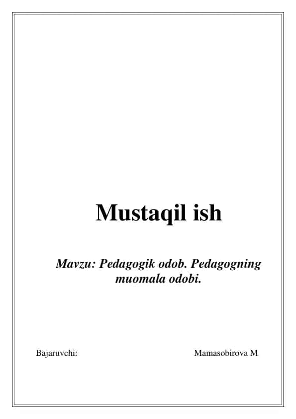 Pedagogik odob