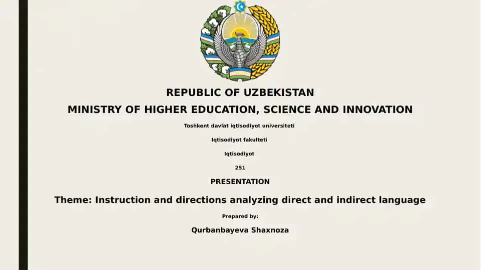 Presentation on Instruction and Directions Analysis