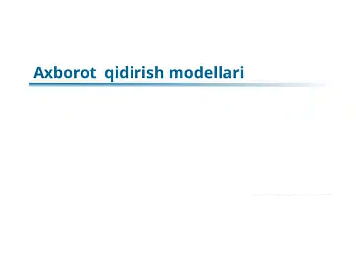 Axborot qidirish modellari