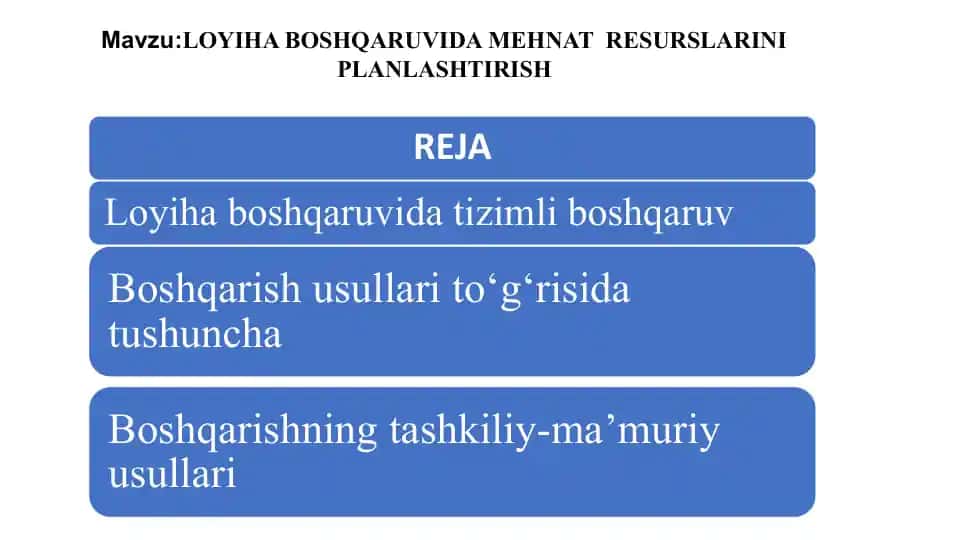 MEHNAT RESURSLARINI PLANLASHTIRISH