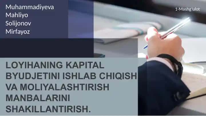 Kapitaltarkibining nazariyasoslari va moliyalashtirish