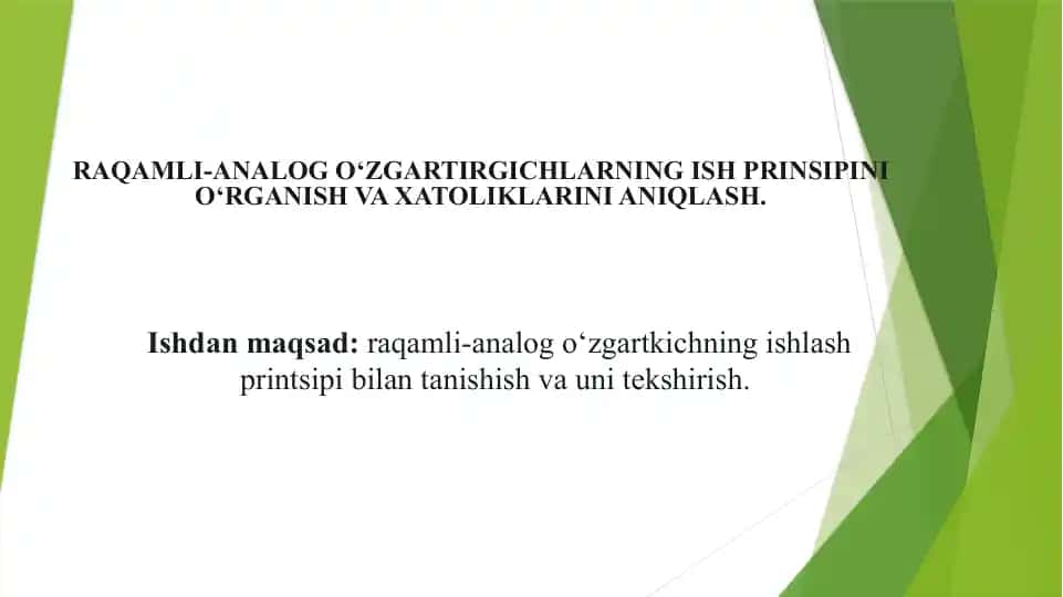 RAO‘ ish prinsipi va xatoliklari