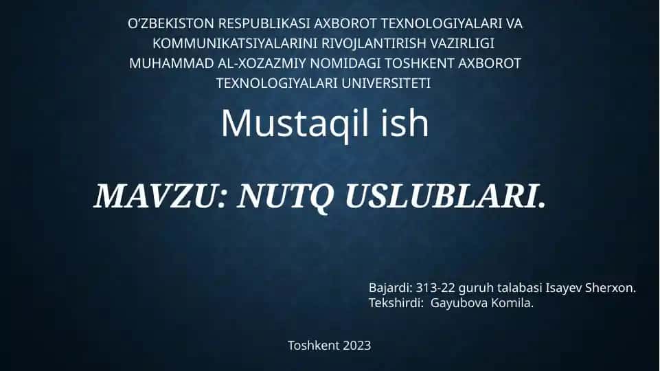 NUTQ USLUBLARI