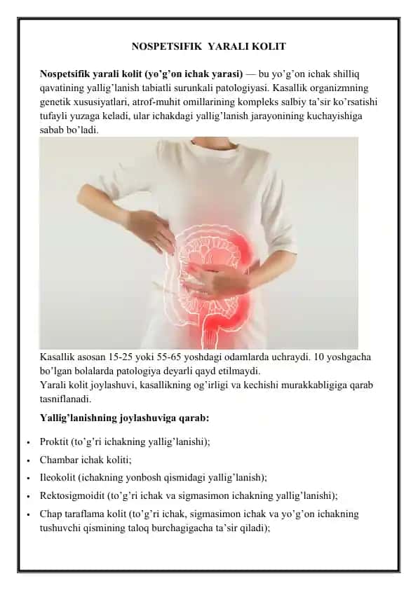 Nospetsifik yarali kolit