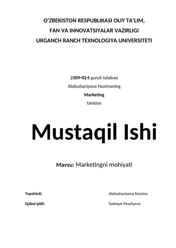 Marketingni mohiyati