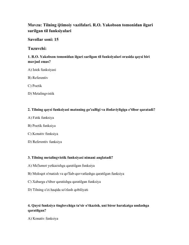 Tilning ijtimoiy vazifalari