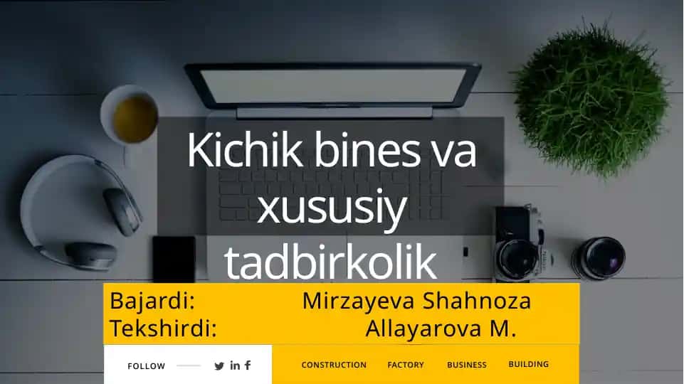 Kichik biznes va tadbir korlik