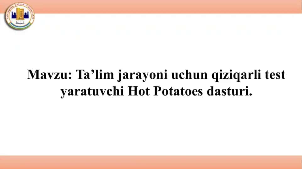 Hot Potatoes dasturi