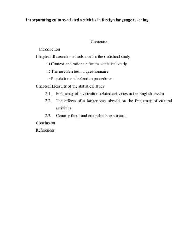 Incorporating culture-related activities in foreign language teaching