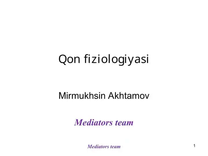 Qon fiziologiyasi
