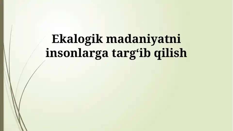 Ekologik madaniyat