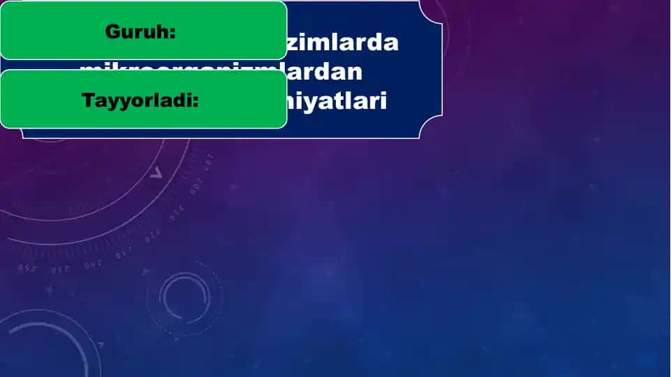 Ekologik tizimlarda mikroorganizmlardan foydalanish imkoniyatlari