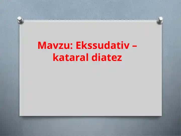 Ekssudativ–kataraldiatez