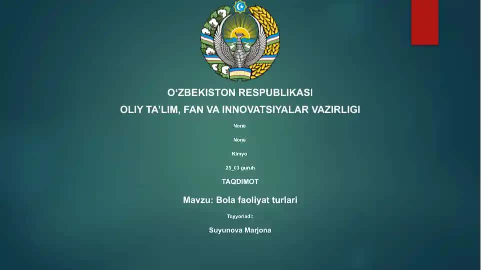 Bola faoliyat turlari