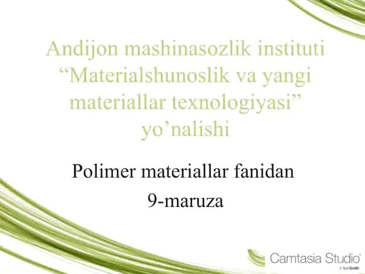 Polimer materiallarining termik xossalari