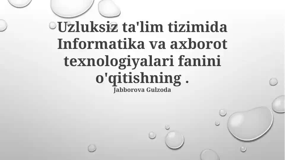 Informatika va axborot texnologiyasi
