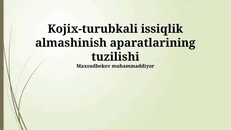 Kojix-Turubkali Issiqlik Almashtirgich