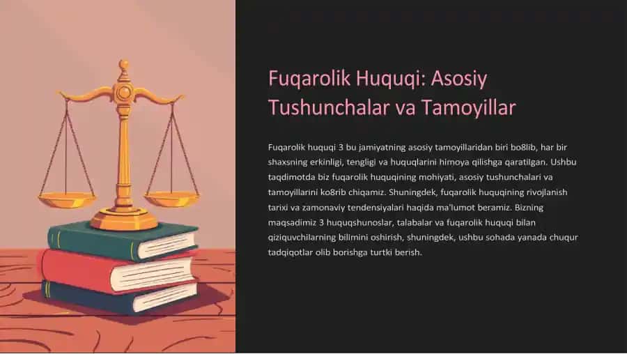 Fuqarolik Huquqi: Asosiy