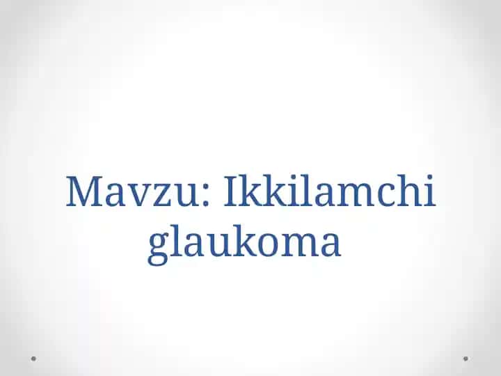 Ikkilamchi glaukoma