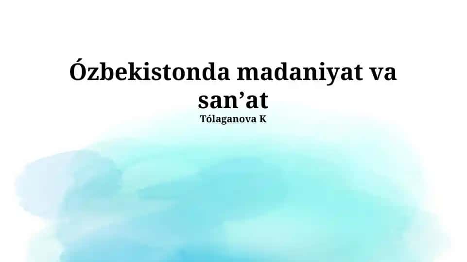 Madaniyat va sanʼat