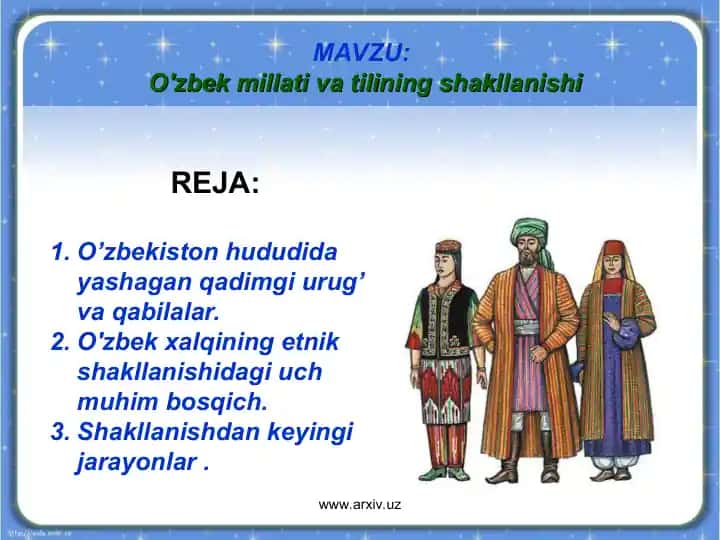 O'zbekiston hududida yashagan qadimgi urug’ va qabilalar