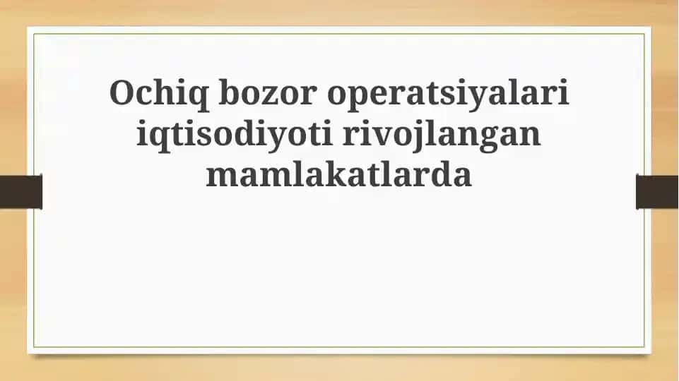 Ochiq bozor operatsiyalari