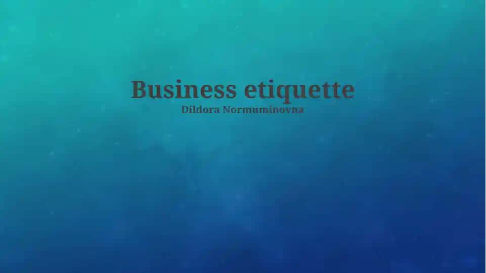 Business etiquette