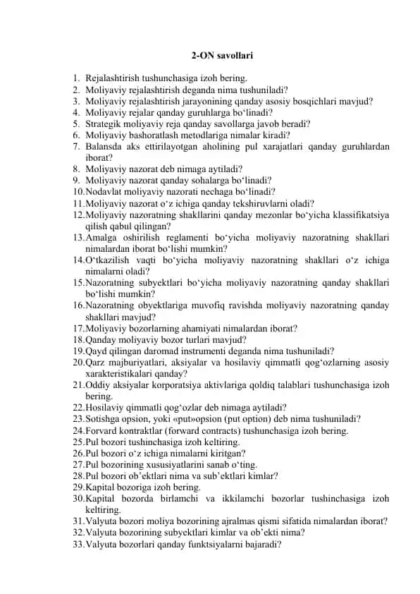 Moliyaviy rejalashtirish