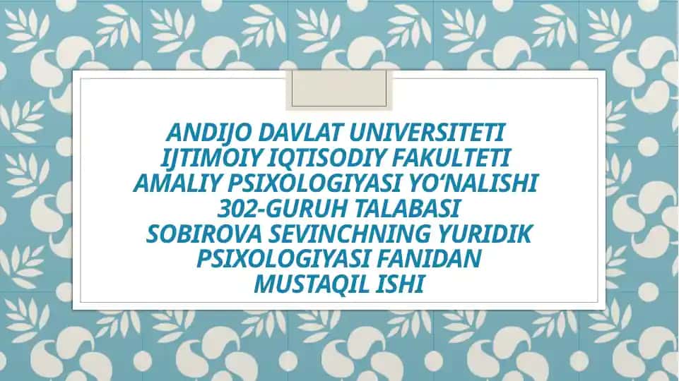 Jinoyatni Aniqlash Metodlari