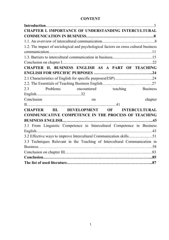 Intercultural Communication in Business