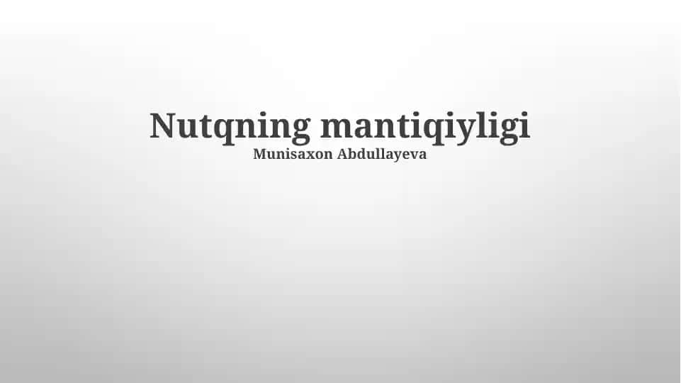 Nutqning mantiqiyligi