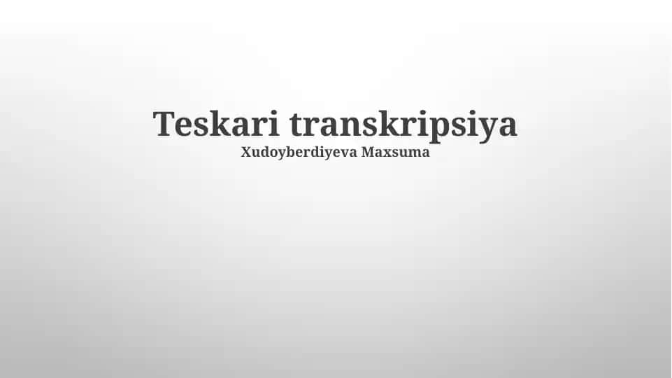Teskari transkripsiya