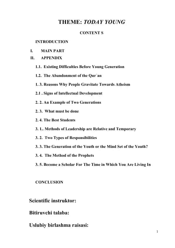 Today Young – Analysis of the New Generation’s Intellectual and Ethical Challenges