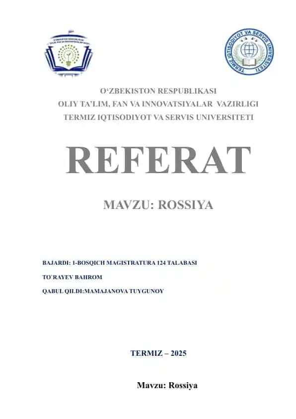 Rossiya haqida qisqacha ma'lumot