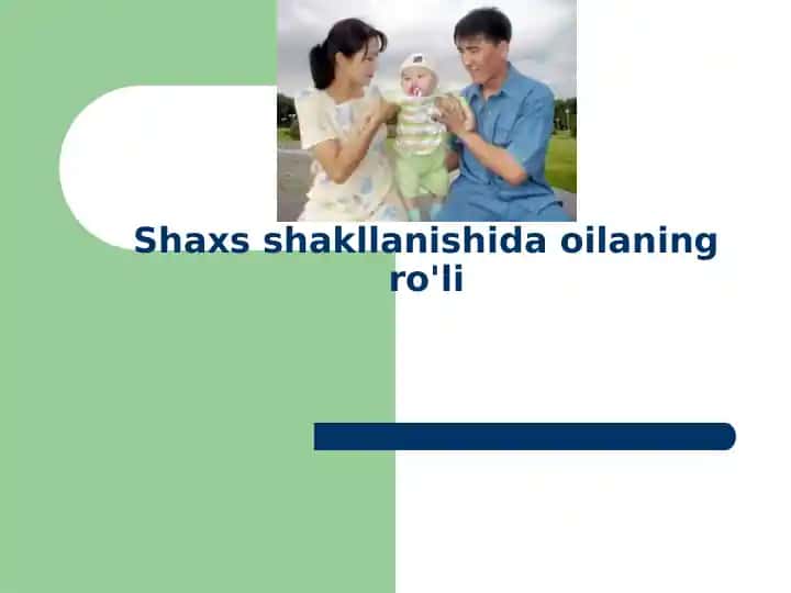 Shaxsshakllanishidaoilaningro'li