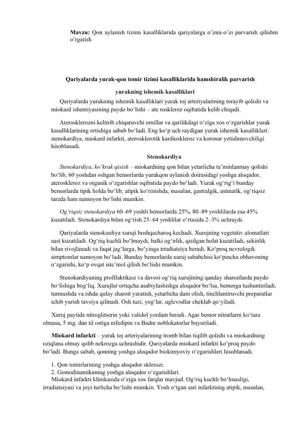 Qon aylanish tizimi kasalliklari