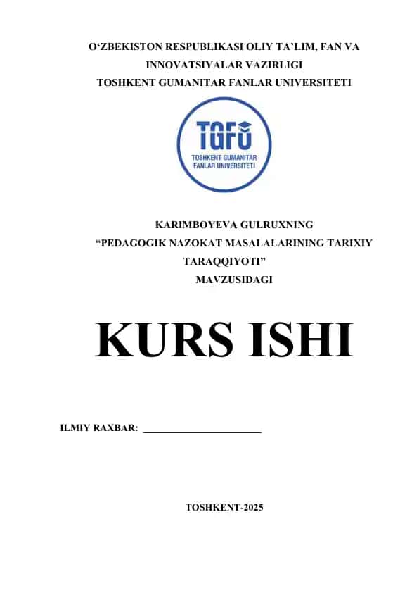 “PEDAGOGIK NAZOKAT MASALALARINING TARIXIY TARAQQIYOTI”