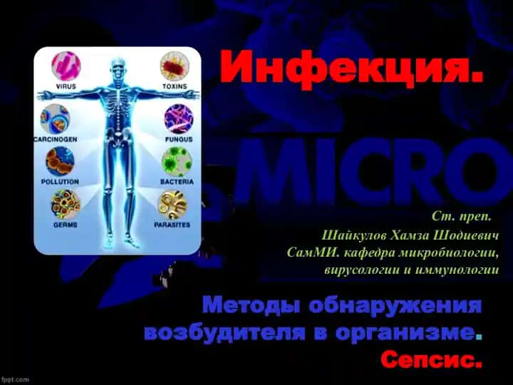 Инфекция. Методы обнаружения возбудителя в организме. Сепсис.