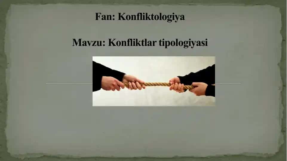 Konfliktlar tipologiyasi