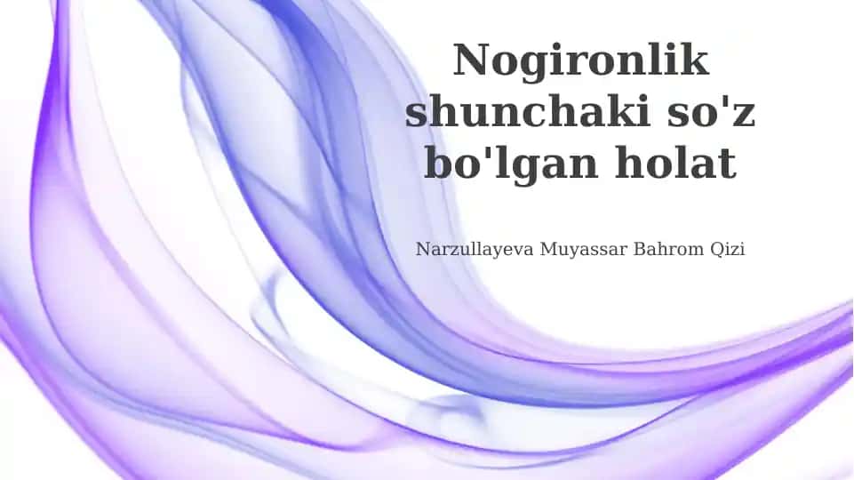 Nogironlik shunchaki so'z bo'lgan holat