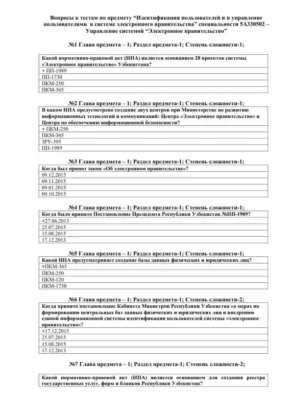 Идентификация пользователей и и управление пользователями в системе электронного правительства