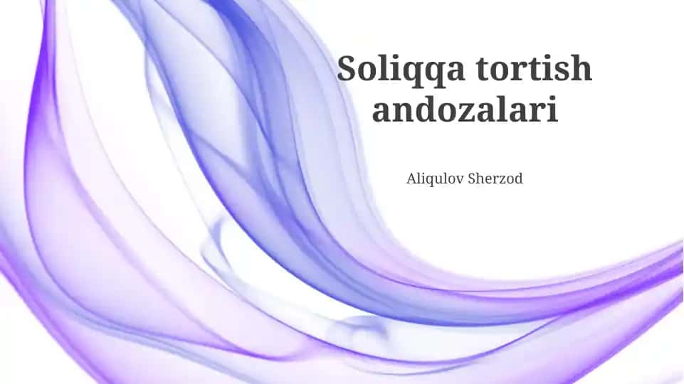 Soliqqa tortish andozalari