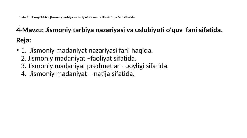 Jismoniy tarbiya nazariyasi va metodikasi