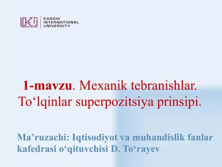 Mexanik tebranishlar
