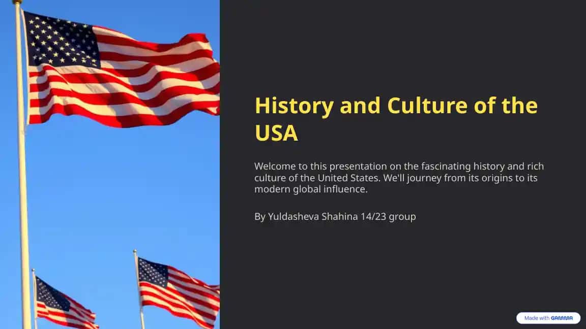 History and Culture of the USA