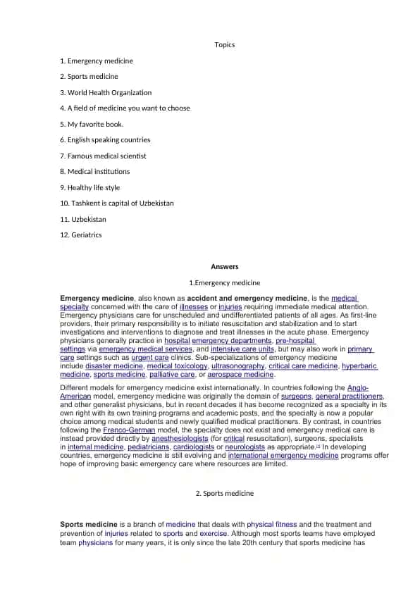 Emergency medicine