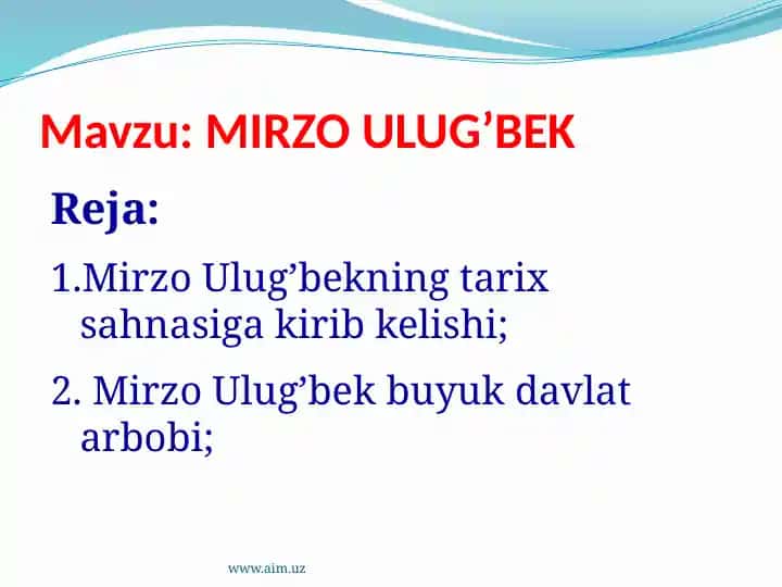 Mirzo Ulug’bek