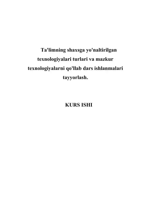 Ta'lim texnologiyalari turlari