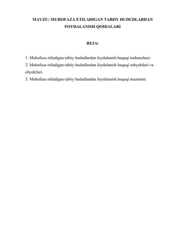 O'rmonlardan foydalanish huquqi