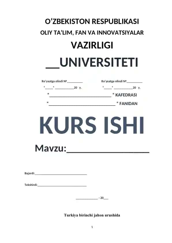 Turkiya davlatining birinchi jahon urushidagi siyosiy, ijtimoiy va iqtisodiy holati